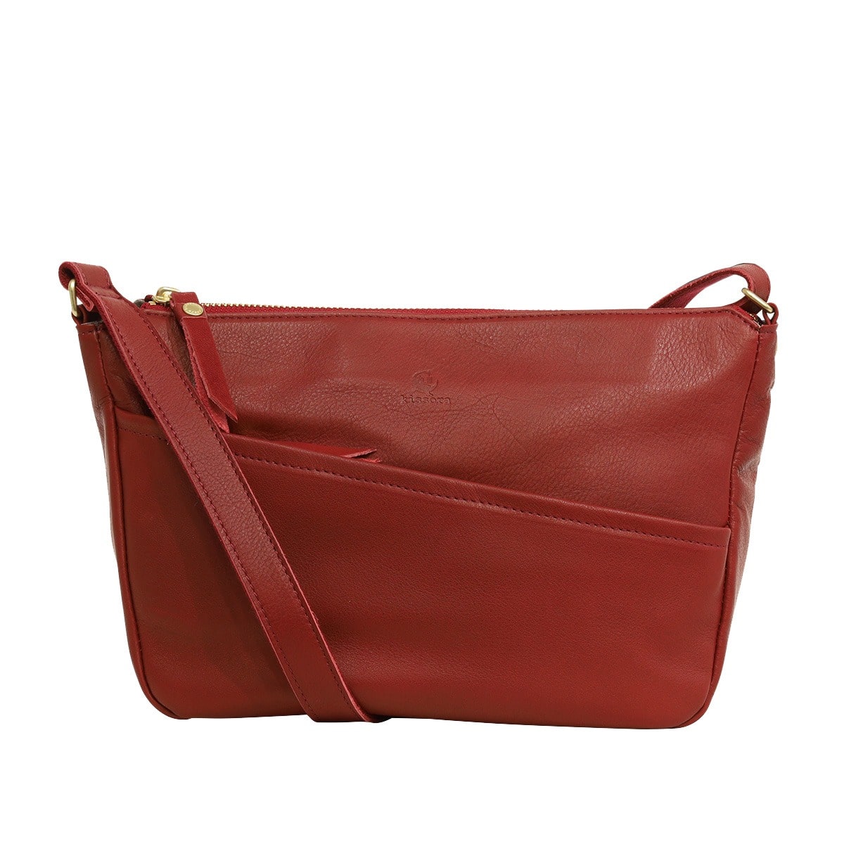 kissora キソラ ショルダーバッグ シエロ ユニセックス KIMI-148 日本製 牛革 レッド