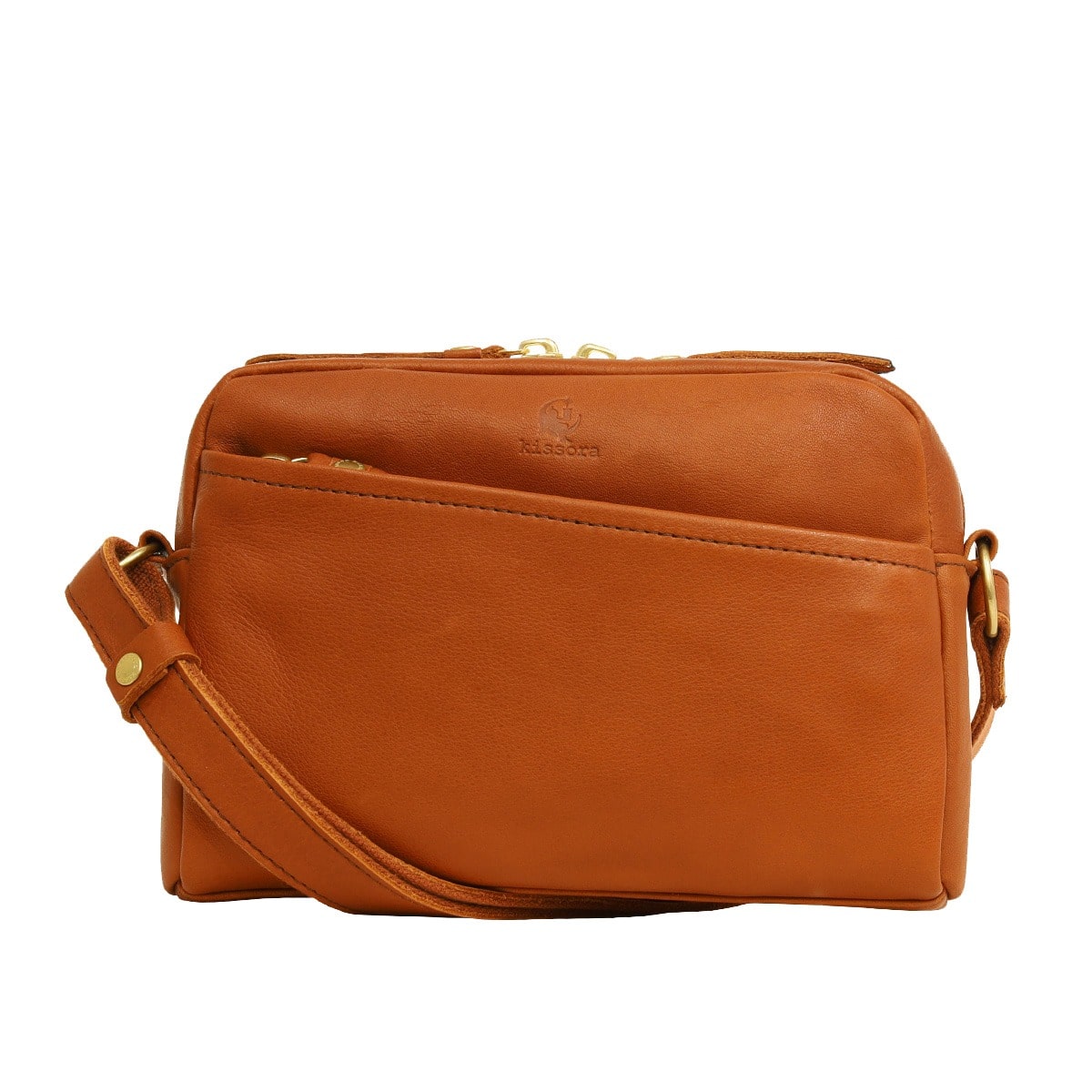 kissora キソラ ショルダーバッグ シエロ ユニセックス KIMI-149 日本製 牛革 ミニショルダー キャメル