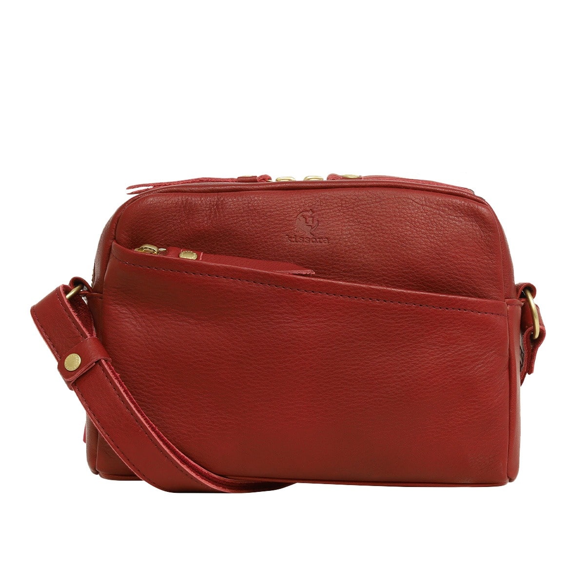 kissora キソラ ショルダーバッグ シエロ ユニセックス KIMI-149 日本製 牛革 ミニショルダー レッド