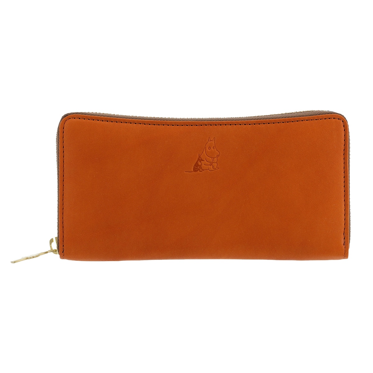 kissora キソラ ムーミン 長財布 ラウンドファスナー 本革 素押し レディース KIMN-001 MOOMIN 型押し エンボス 牛革 日本製 スナフキン キャメル