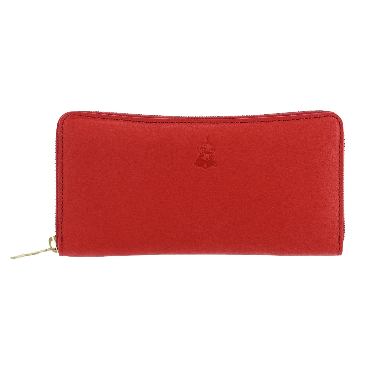 kissora キソラ ムーミン 長財布 ラウンドファスナー 本革 素押し レディース KIMN-001 MOOMIN 型押し エンボス 牛革 日本製 スナフキン レッド