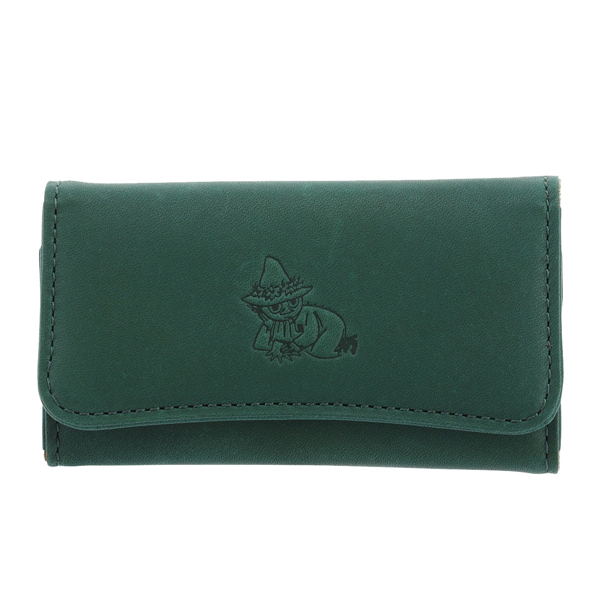 kissora キソラ ムーミン キーケース 本革 素押し レディース KIMN-003 MOOMIN 牛革 日本製 型押し エンボス レザー スナフキン グリーン