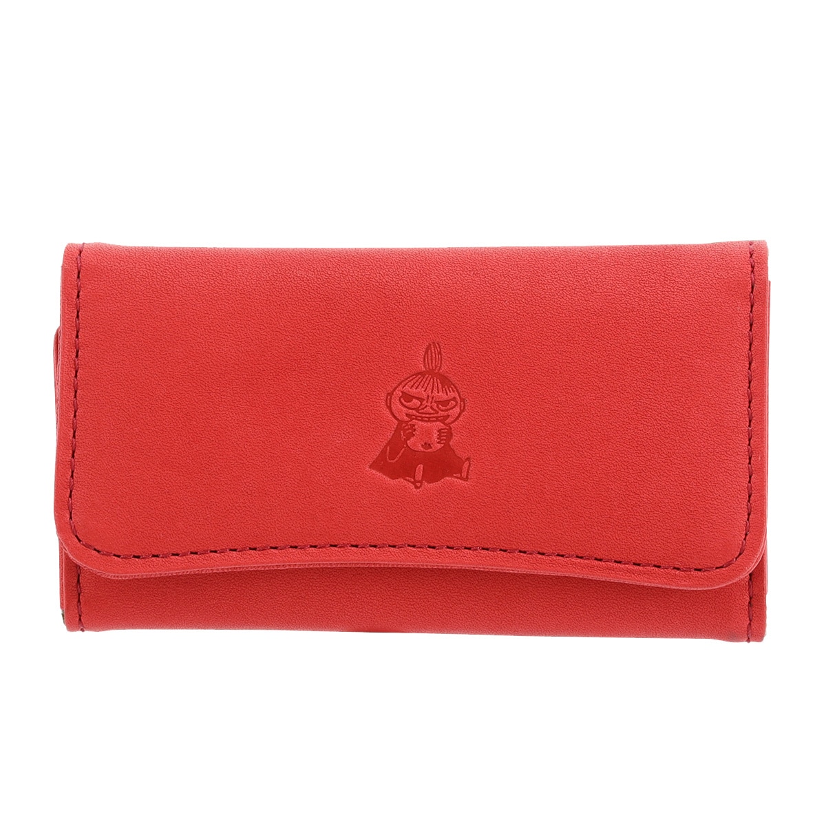 kissora キソラ ムーミン キーケース 本革 素押し レディース KIMN-003 MOOMIN 牛革 日本製 型押し エンボス レザー スナフキン レッド