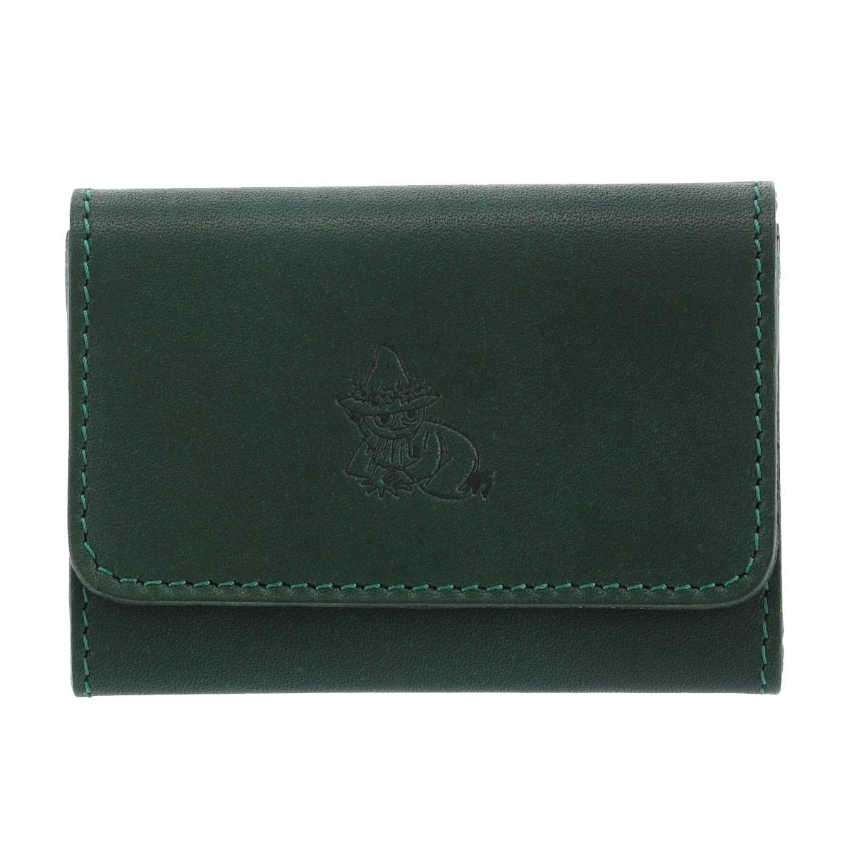 kissora キソラ ムーミン 名刺入れ カードケース 本革 素押し レディース KIMN-004 MOOMIN 牛革 日本製 レザー グリーン