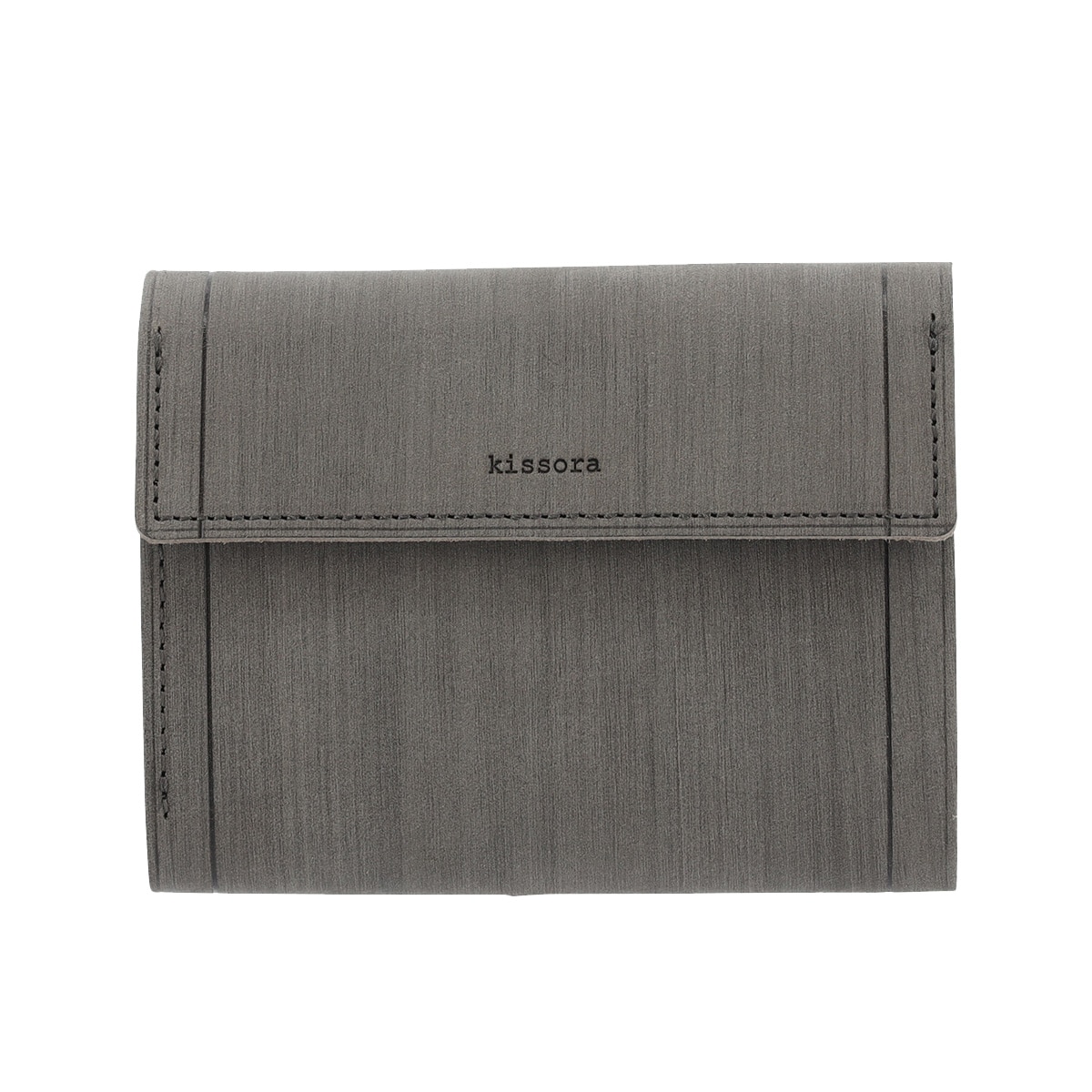 kissora キソラ 三つ折り財布 サビア KIMS-005 札入れ BOX型小銭入れ 牛革 日本製 グレー