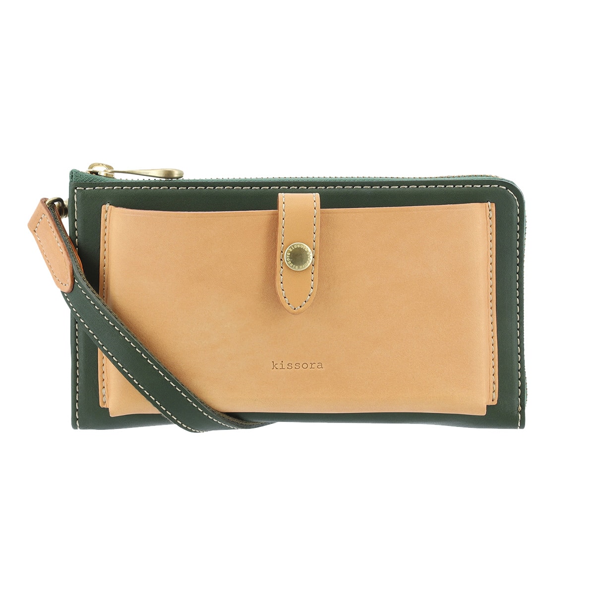 kissora キソラ ウォレットショルダー ビコロ レディース KIMS-013 お財布ショルダー ショルダーバッグ 牛革 日本製 グリーン
