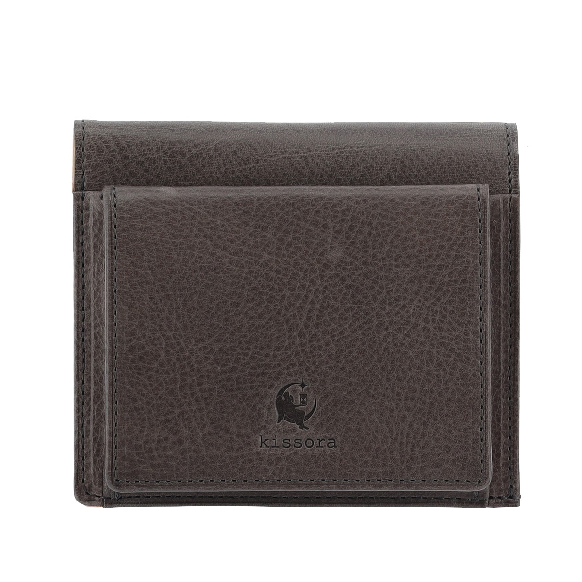 kissora キソラ 二つ折り財布 ヴァスカボックス KIMS-014 札入れ BOX型小銭入れ 牛革 日本製 グレー
