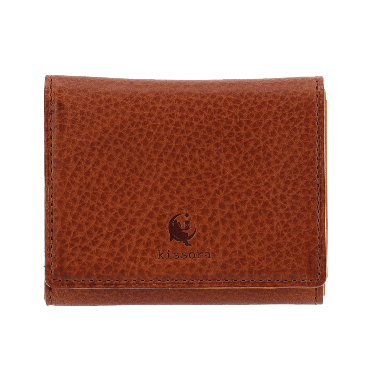 kissora キソラ 三つ折り財布 本革 ヴァスカボックス KIMS-015 ミニ財布 牛革 日本製 レザー ブラウン