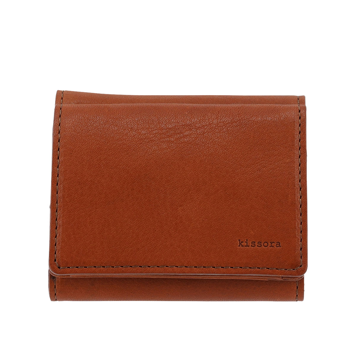 kissora キソラ 三つ折り財布 本革 ディニタ KIMS-020 ミニ財布 牛革 日本製 ロゴ レザー キャメル