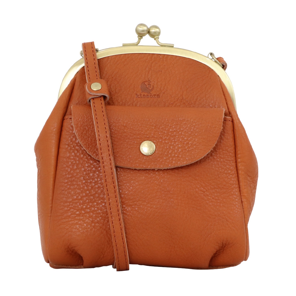 kissora キソラ ショルダーバッグ 本革 トミー がま口 レディース KIOB-064 日本製 牛革 軽量 キャメル