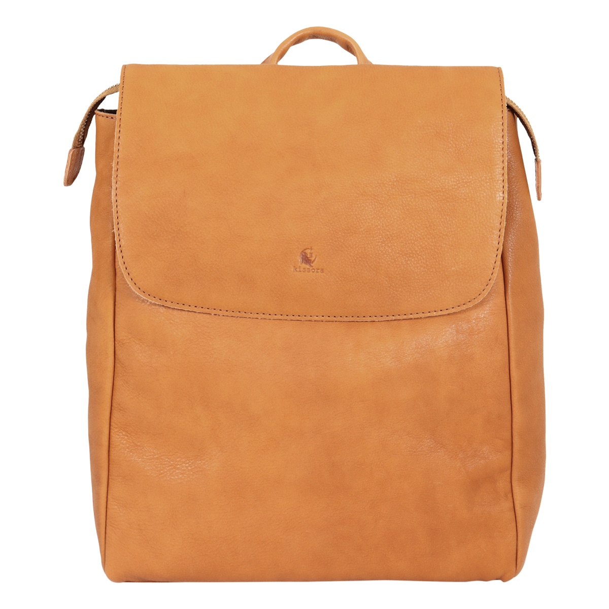 kissora キソラ リュック かぶせ 本革 レザー オリーブヌメ レディース KIOB-078 日本製 バックパック リュックサック 牛革 シンプル 大人 キャメル