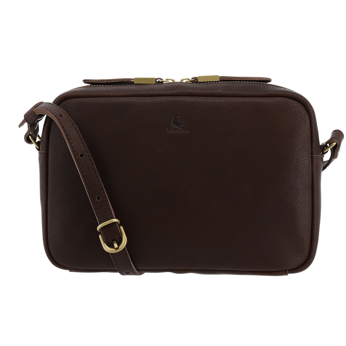 kissora キソラ ショルダーバッグ ミニショルダー 本革 レザー 小さめ オリーブヌメ レディース kiob-080 日本製 斜め掛け 牛革 チョコ