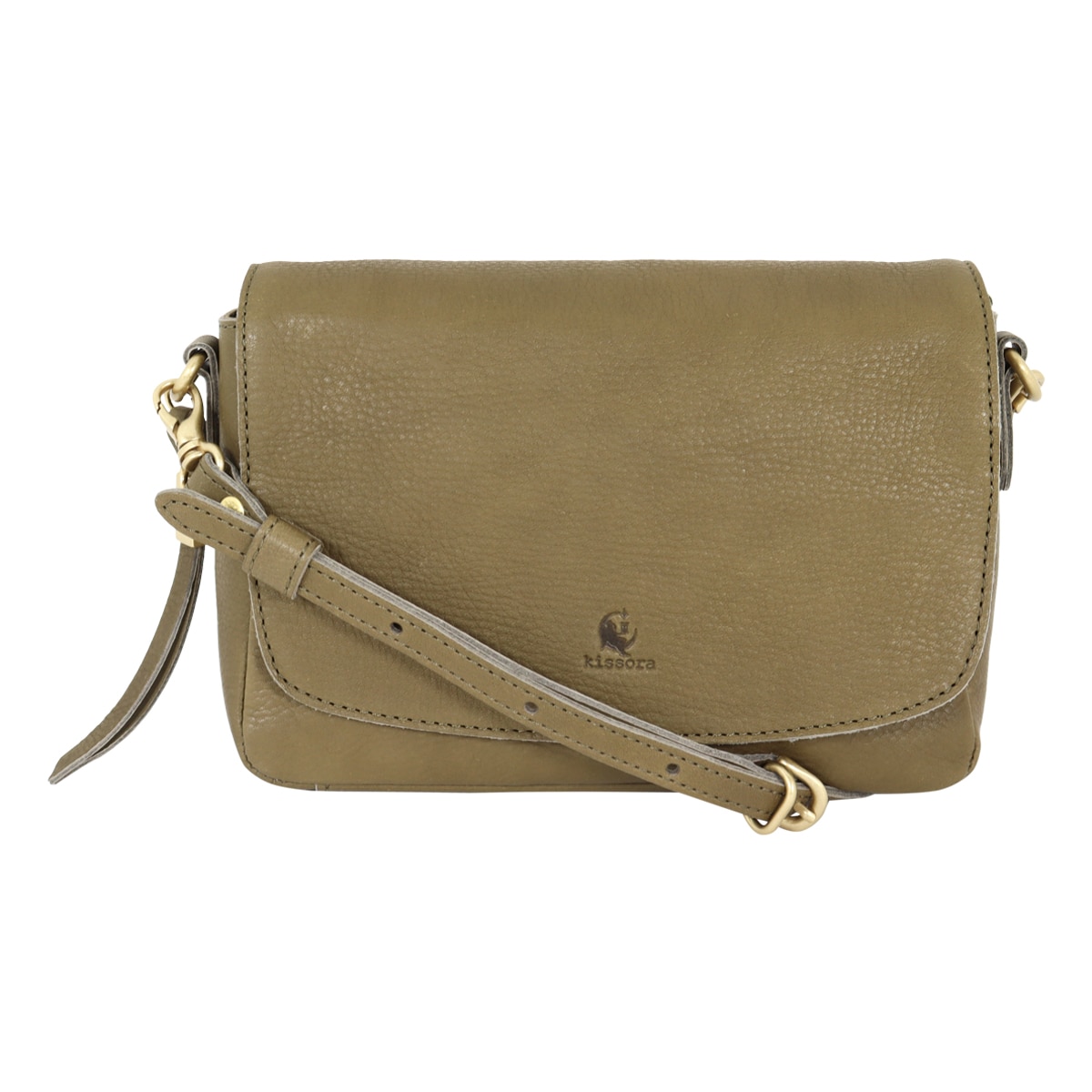 kissora キソラ ショルダーバッグ かぶせ 小さめ ミニ 本革 レザー オリーブヌメ レディース kiob-081 日本製 ミニショルダー 肩掛け 斜め掛け カバン クラッチバッグ 牛革 オリーブ