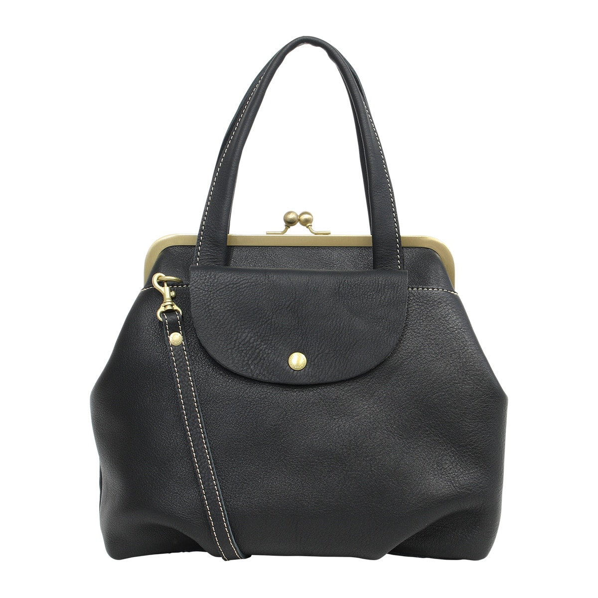 kissora キソラ ハンドバッグ がま口 本革 トミー レディース KIOB-104  ブラック