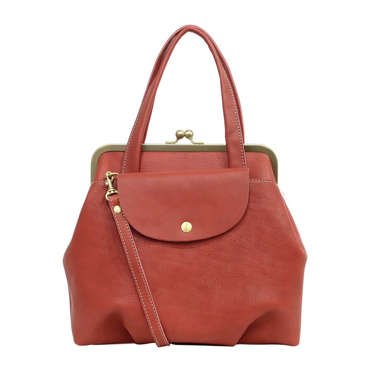 kissora キソラ ハンドバッグ がま口 本革 トミー レディース KIOB-104 オレンジ