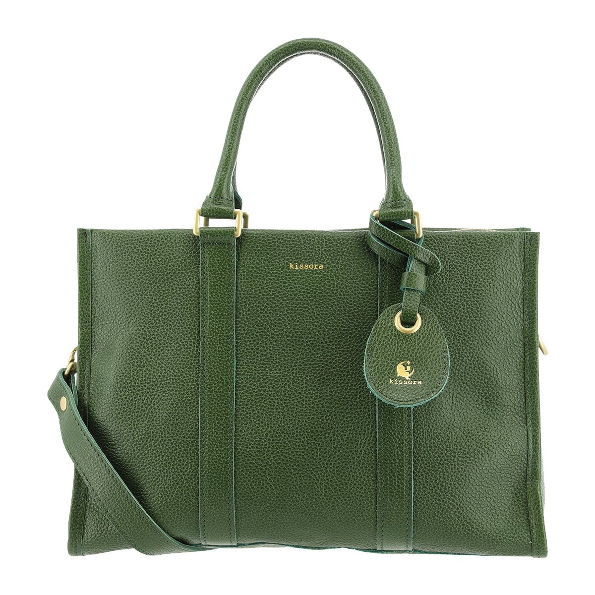 kissora キソラ トートバッグ 本革 クオドロ KIOB-117 2WAY ショルダーバッグ 牛革 日本製 レザー グリーン