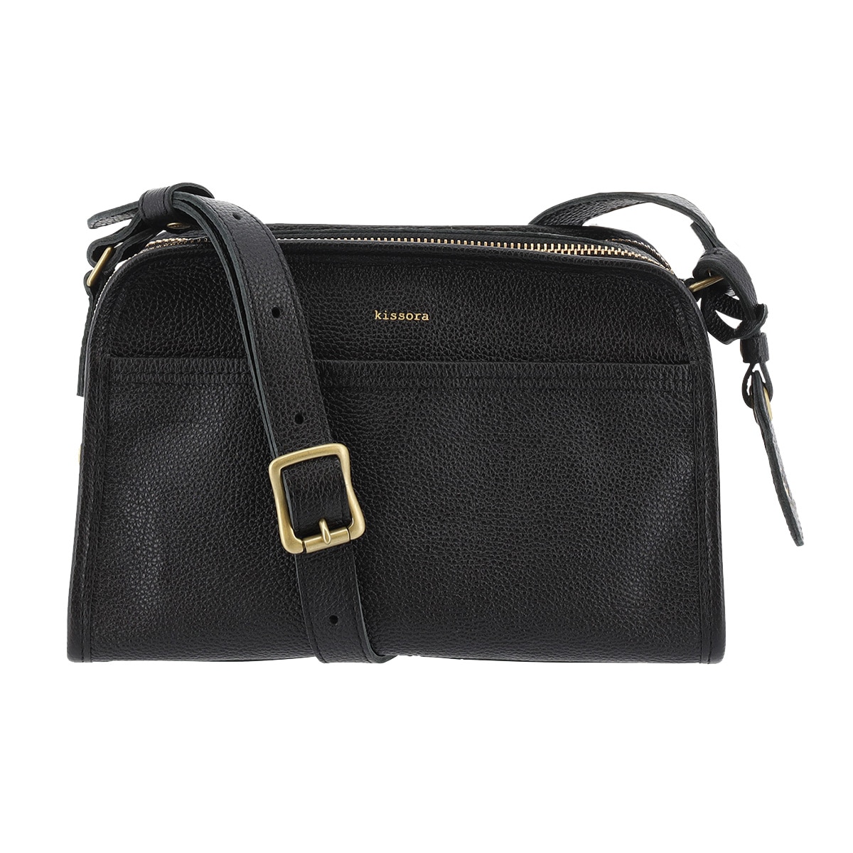 kissora キソラ ショルダーバッグ 本革クオドロ KIOB-118 牛革 日本製 レザー ブラック