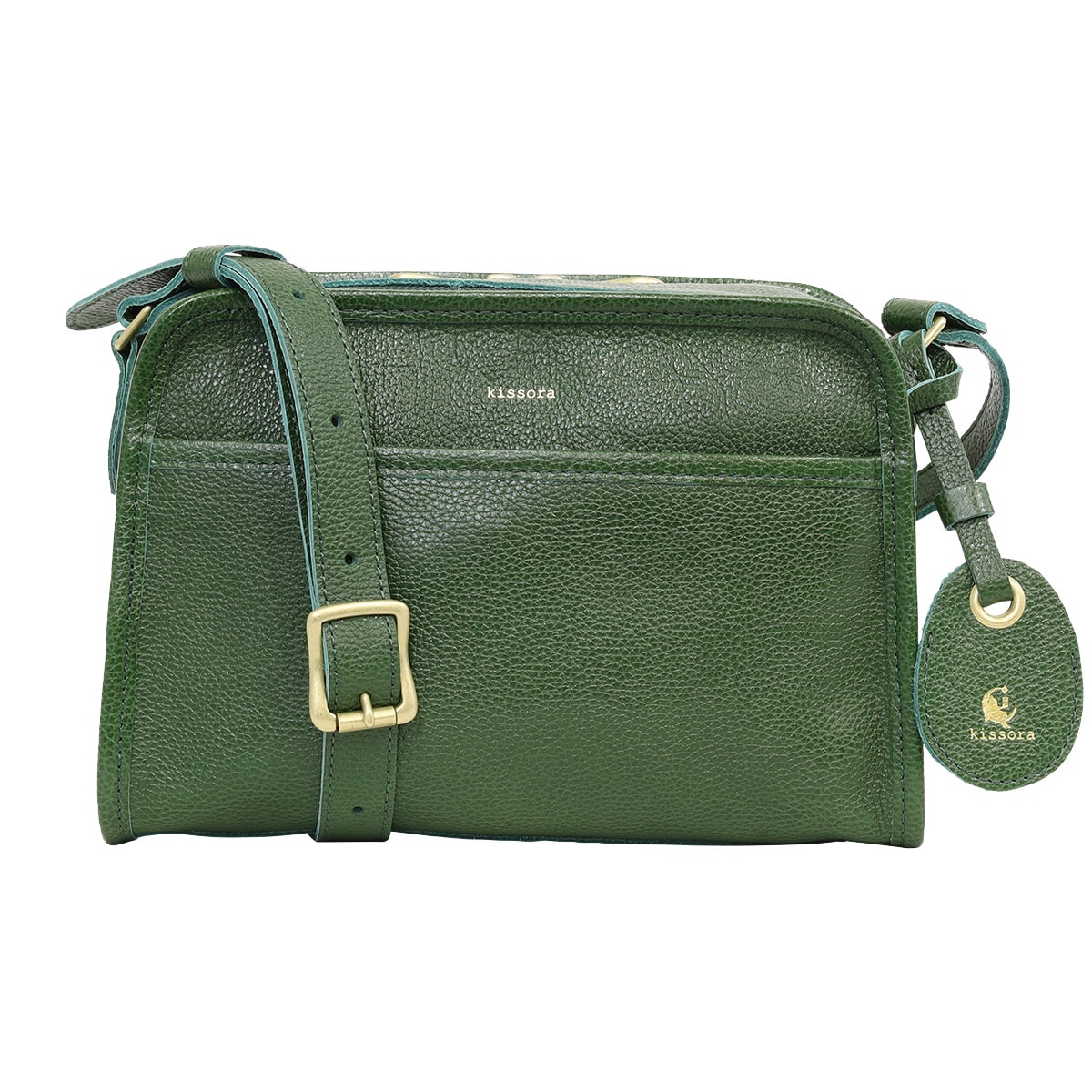 kissora キソラ ショルダーバッグ 本革クオドロ KIOB-118 牛革 日本製 レザー グリーン
