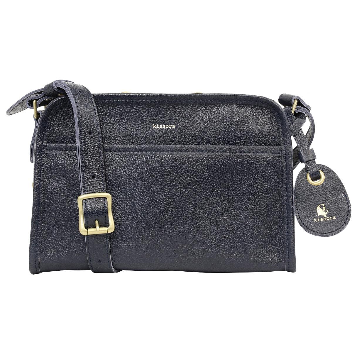 kissora キソラ ショルダーバッグ 本革クオドロ KIOB-118 牛革 日本製 レザー ネイビー