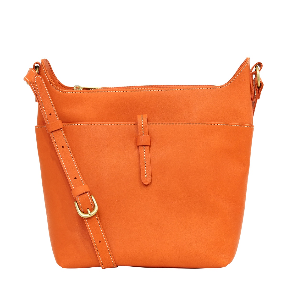 kissora キソラ ショルダーバッグ アマーレ レディース KIOB-132 縦型 牛革 日本製 オレンジ