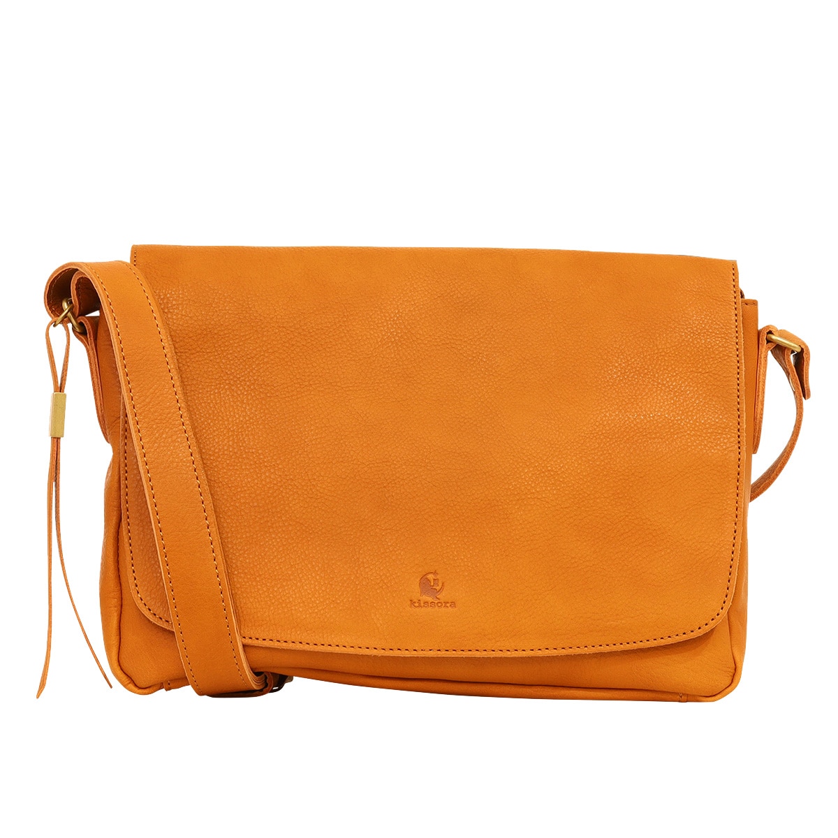 kissora キソラ ショルダーバッグ M オリーブヌメ KIOB-157 牛革 日本製 キャメル