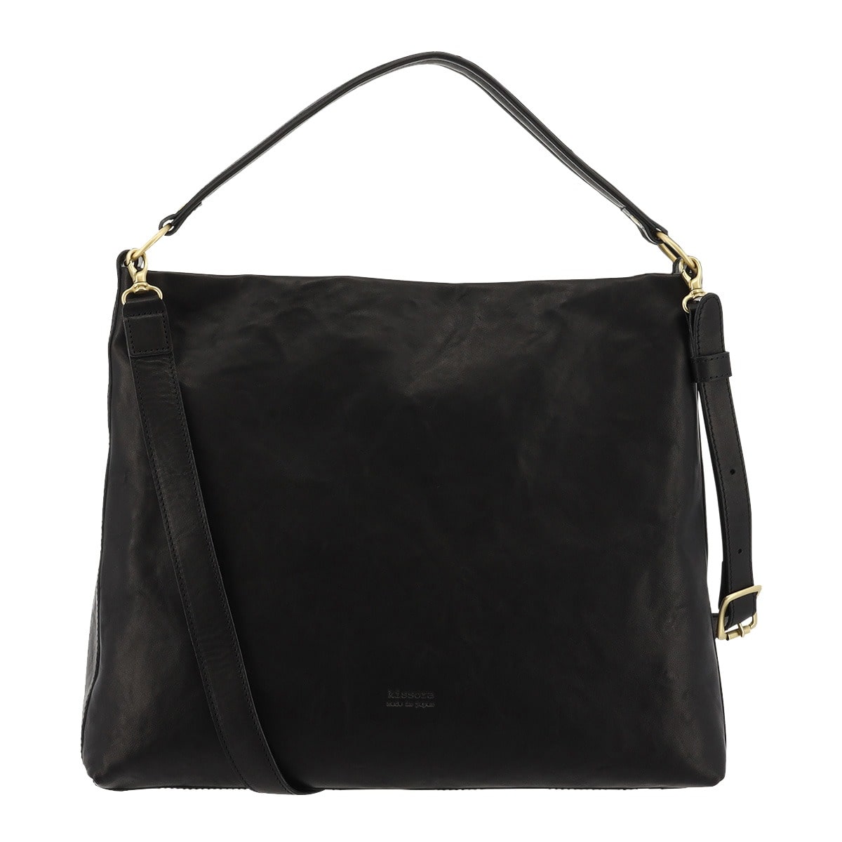 kissora キソラ ショルダーバッグ フレックスウォッシュ ユニセックス KIOB-163 2WAY A4 牛革 日本製 ブラック