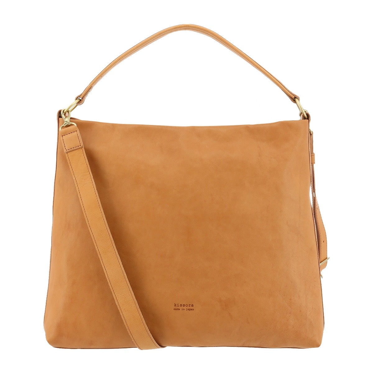 kissora キソラ ショルダーバッグ フレックスウォッシュ ユニセックス KIOB-163 2WAY A4 牛革 日本製 キャメル