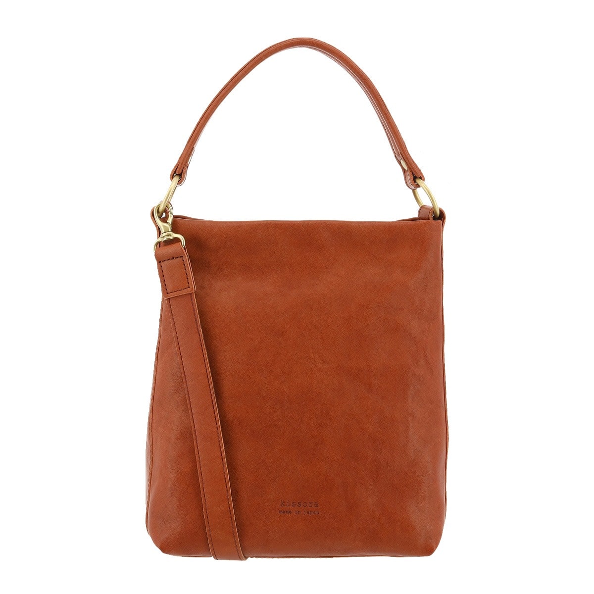 kissora キソラ ミニショルダーバッグ フレックスウォッシュ ユニセックス KIOB-164 2WAY 縦型 牛革 日本製 ブラウン