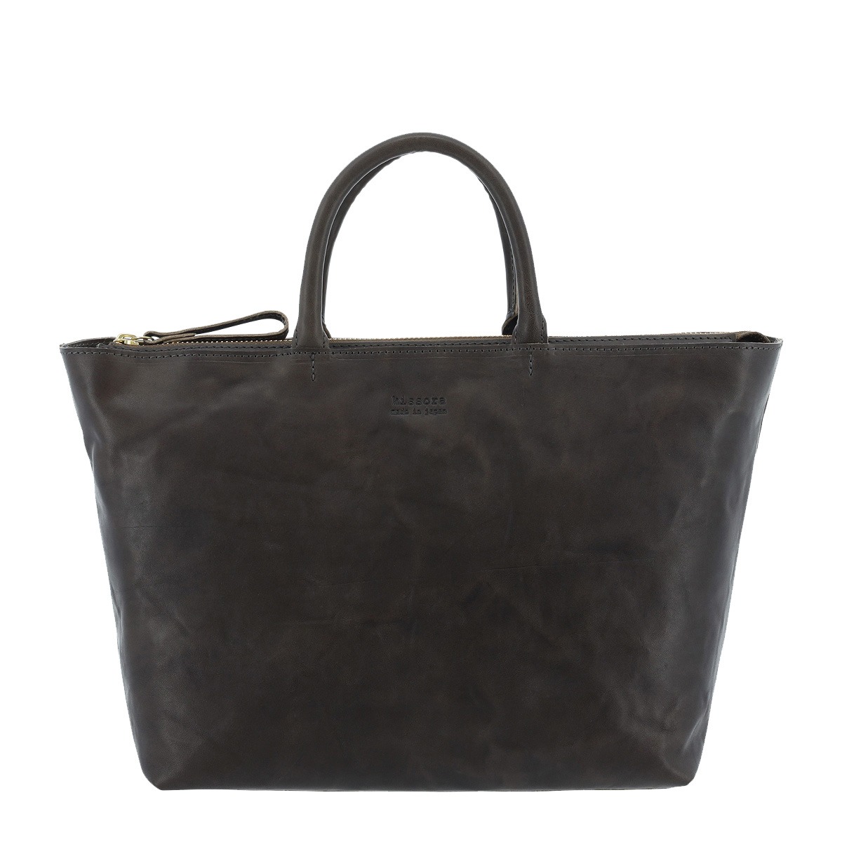 kissora キソラ トートバッグ フレックスウォッシュ ユニセックス KIOB-165 牛革 日本製 チャコールグレー