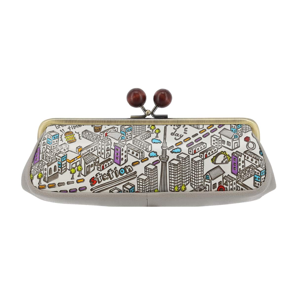 kissora キソラ メガネケース がま口 友禅文庫 本革 レディース KIPM-010 牛革 日本製 眼鏡 ガマ口 TOKYO