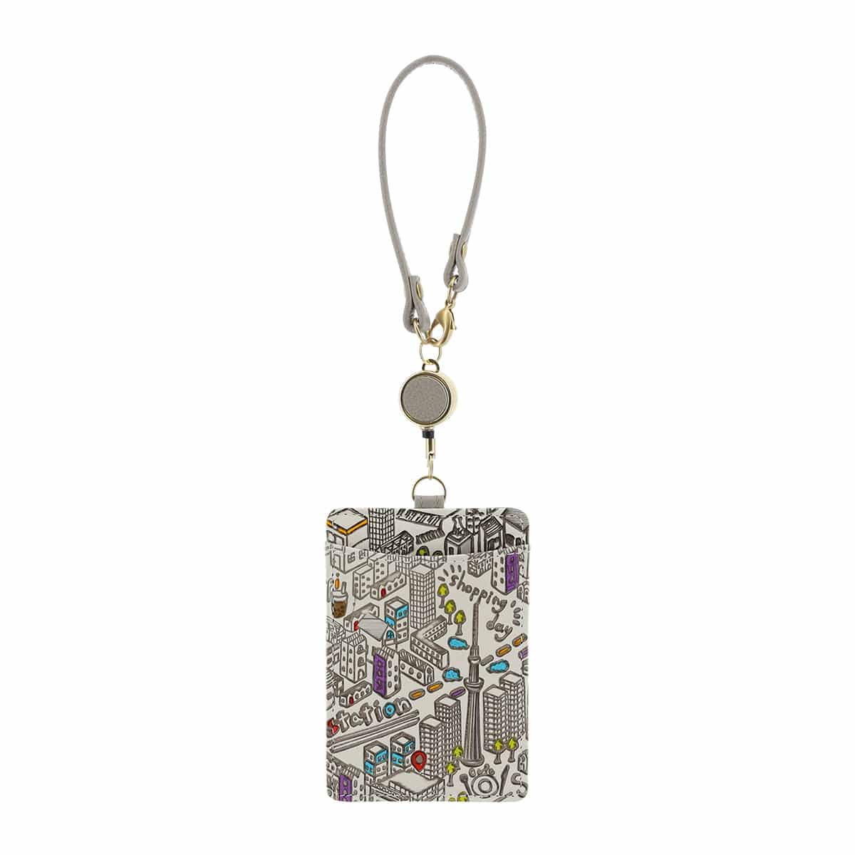 kissora キソラ パスケース 友禅文庫 本革 レディース KIPM-012 定期入れ カードケース リール付き 牛革 日本製 TOKYO