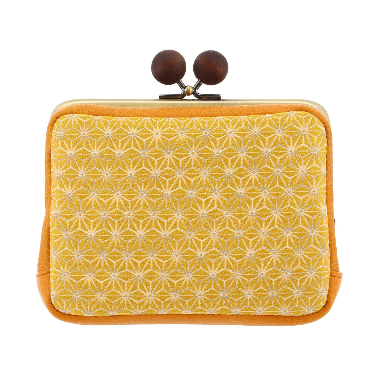 kissora キソラ 財布 がま口 KIPM-019 京織 麻の葉イエロー