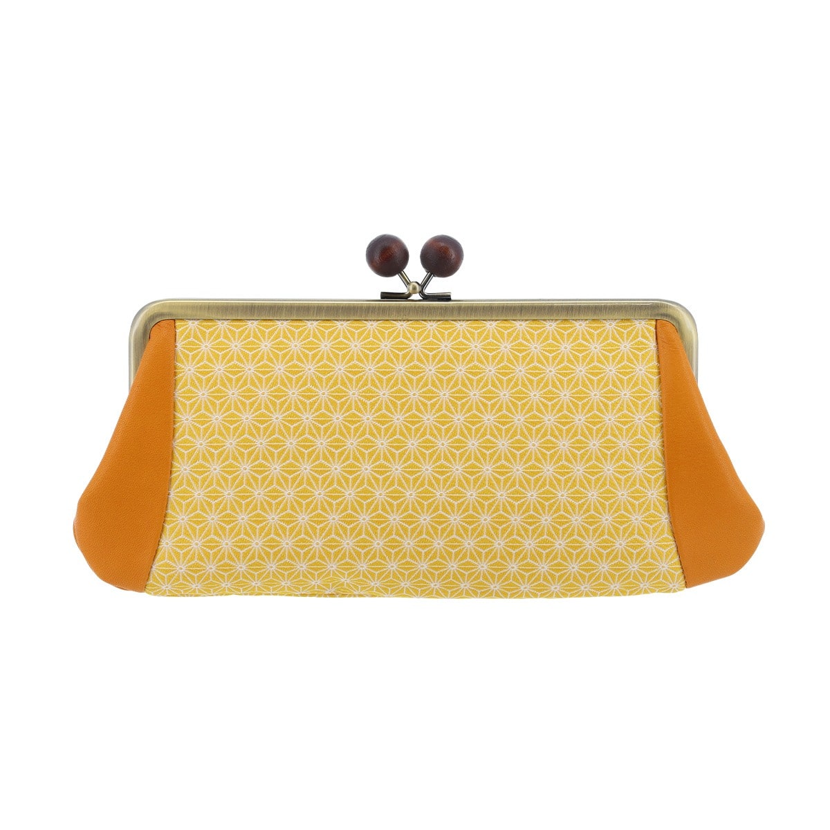 kissora キソラ 長財布 がま口 KIPM-020 京織 麻の葉イエロー