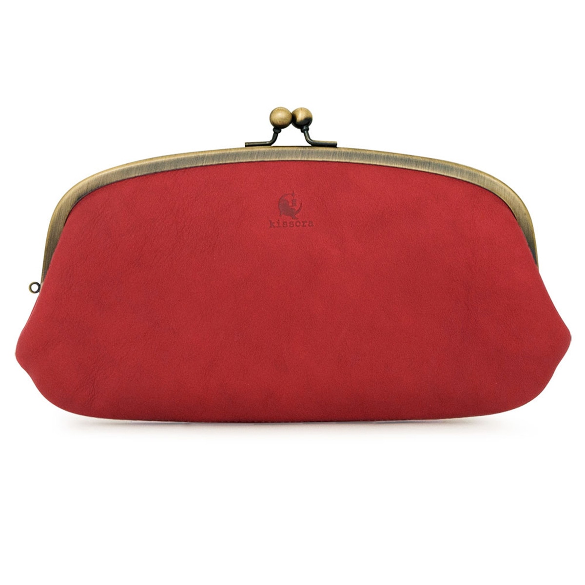 kissora キソラ 長財布 日本製 本革 レザー がま口財布 大容量 レディース KIPT-063 レッド