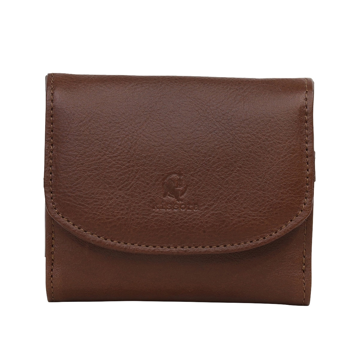 kissora キソラ 二つ折り財布 本革 セラゾール KIPT-098 ミニ財布 牛革 日本製 レザー チョコ