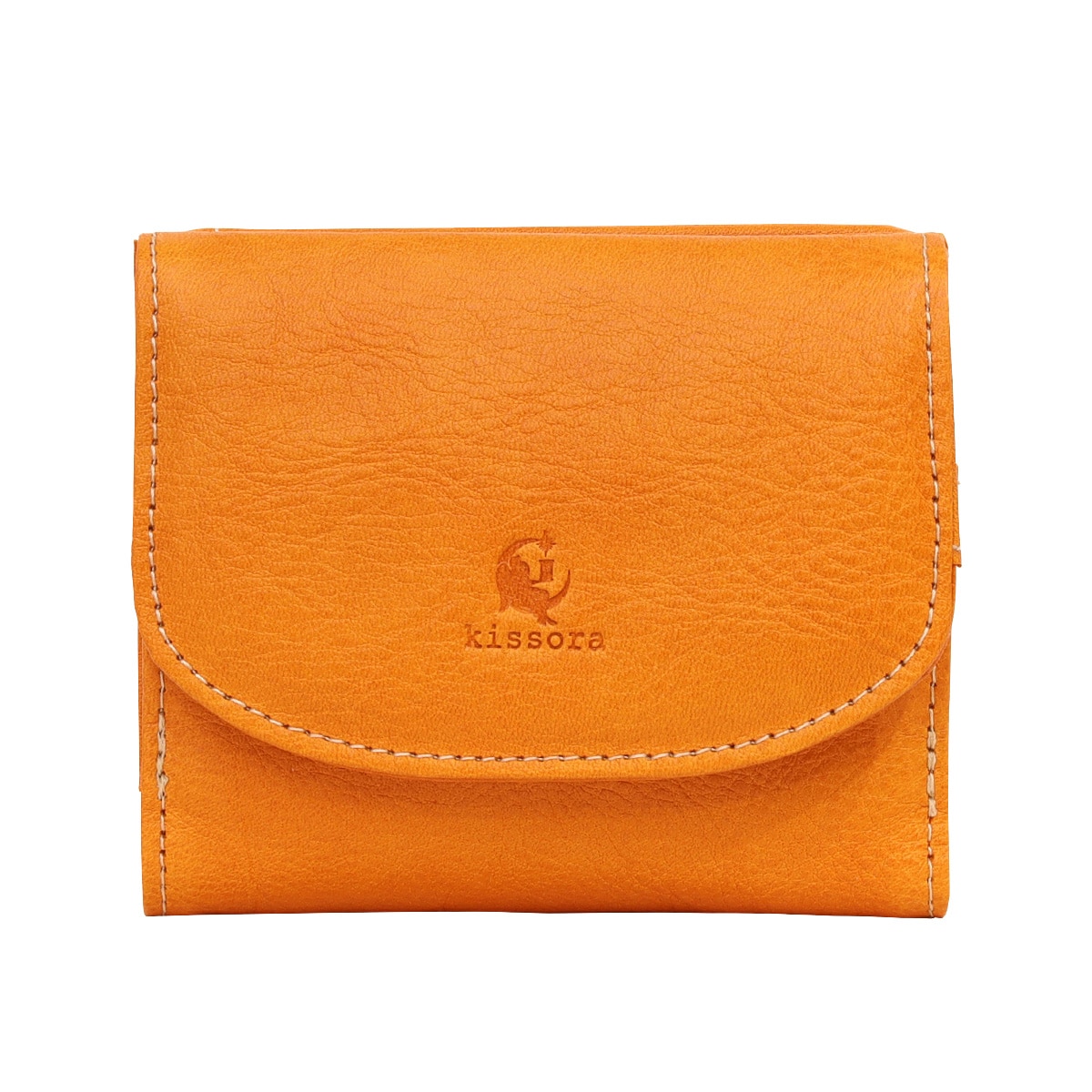 kissora キソラ 二つ折り財布 本革 セラゾール KIPT-098 ミニ財布 牛革 日本製 レザー マスタード