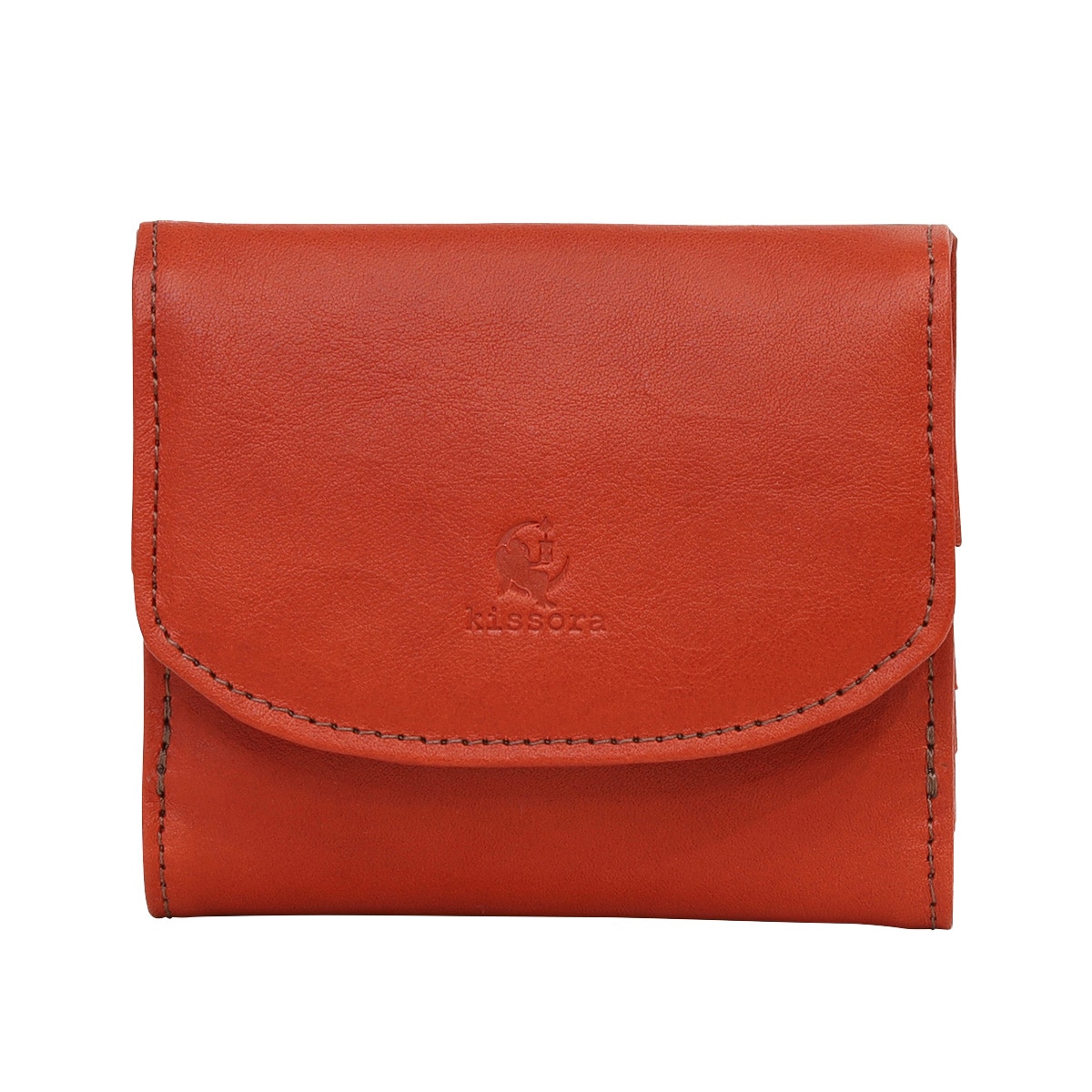 kissora キソラ 二つ折り財布 本革 セラゾール KIPT-098 ミニ財布 牛革 日本製 レザー レッド