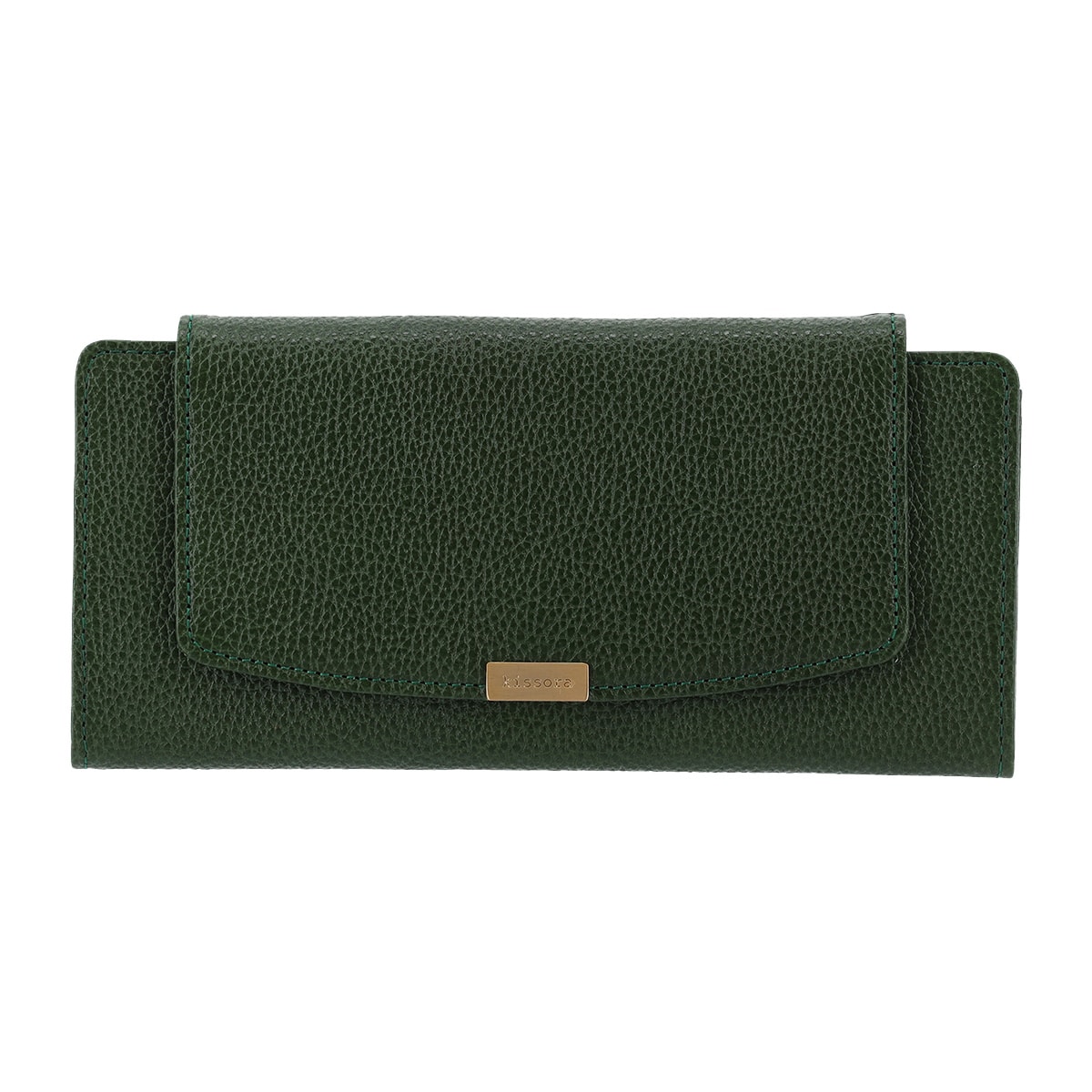 kissora キソラ 長財布 本革 ソリド KISP-001 薄型 牛革 日本製 レザー グリーン