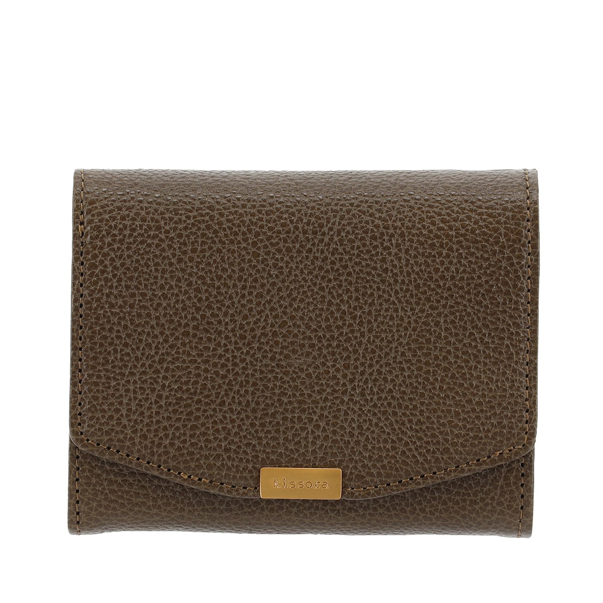 kissora キソラ 二つ折り財布 ソリド KISP-002 ミニ財布 牛革 日本製 レザー グレー