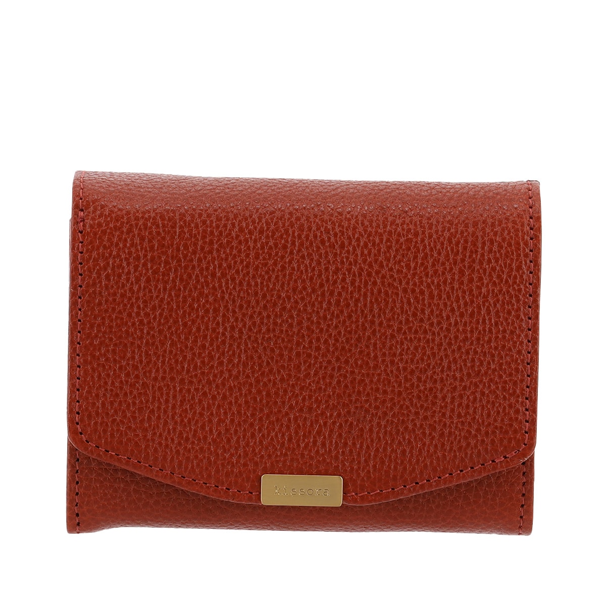 kissora キソラ 二つ折り財布 ソリド KISP-002 ミニ財布 牛革 日本製 レザー オレンジ