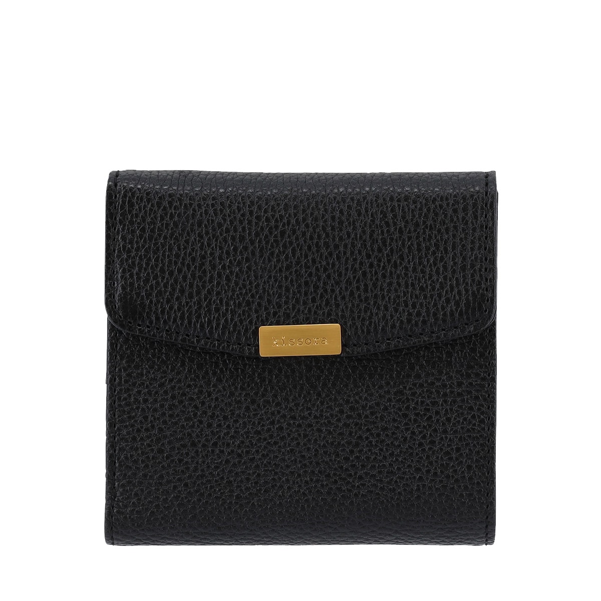 kissora キソラ 二つ折り財布 ソリド KISP-003 札入れ 小銭入れ 牛革 日本製 ブラック