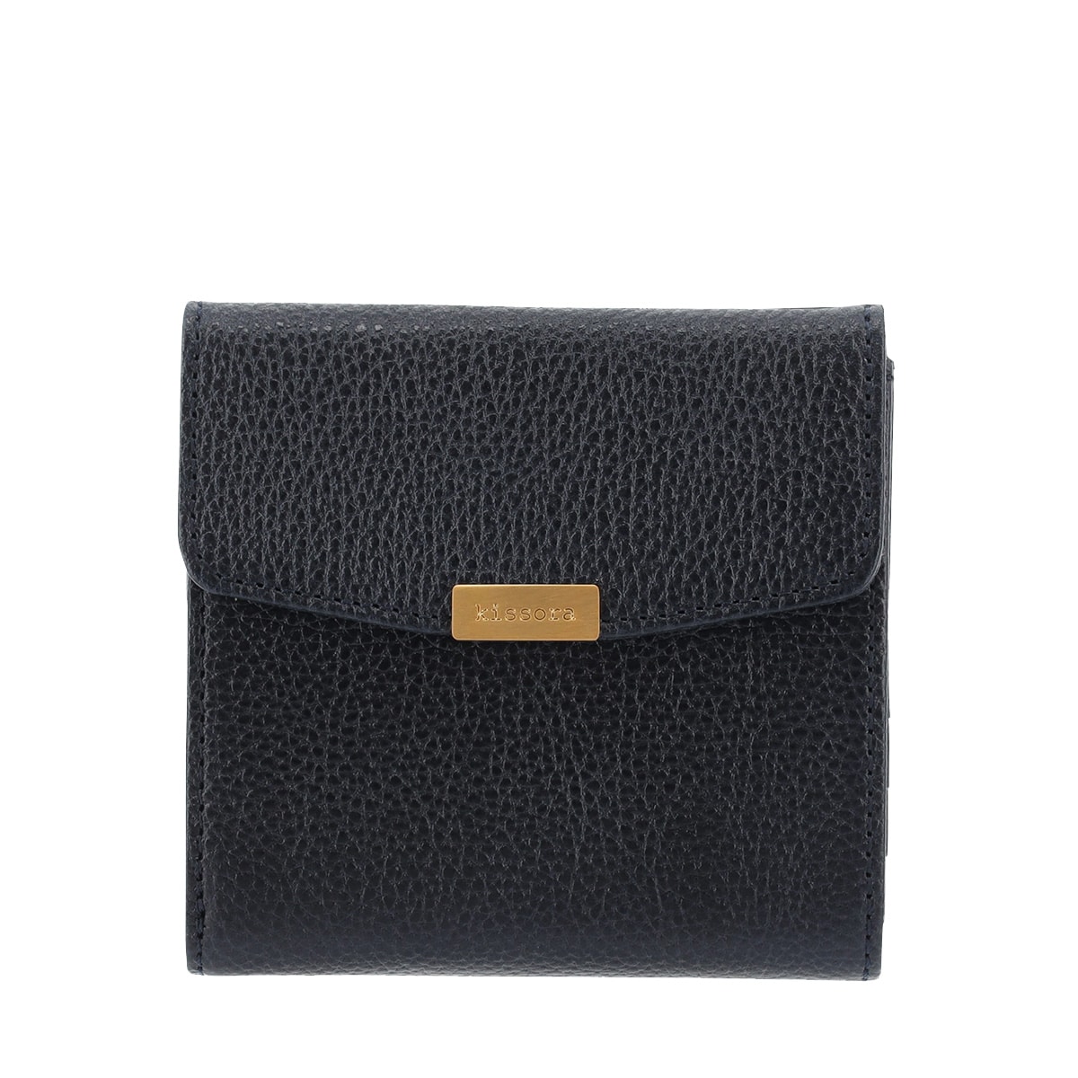 kissora キソラ 二つ折り財布 ソリド KISP-003 札入れ 小銭入れ 牛革 日本製 ネイビー