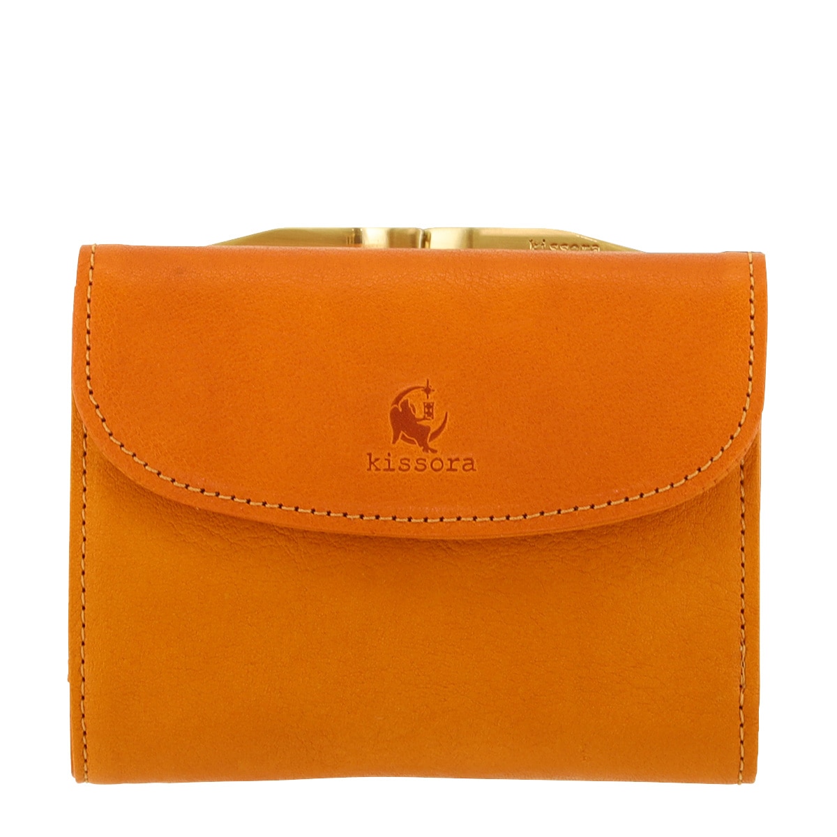 kissora キソラ 三つ折り財布 本革 ベリッシマ KISP-006 口金 札入れ 小銭入れ 牛革 日本製 キャメル