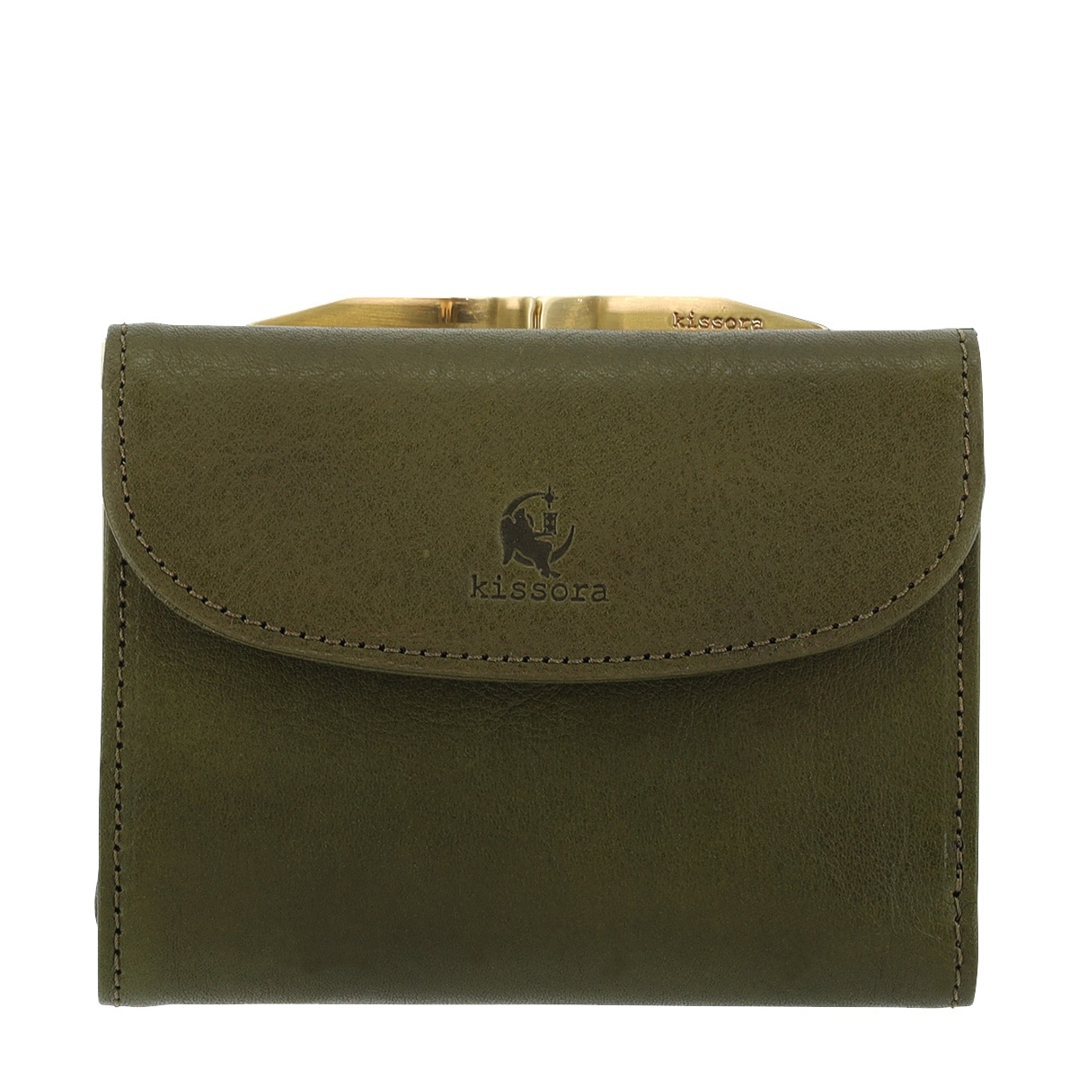 kissora キソラ 三つ折り財布 本革 ベリッシマ KISP-006 口金 札入れ 小銭入れ 牛革 日本製 グリーン