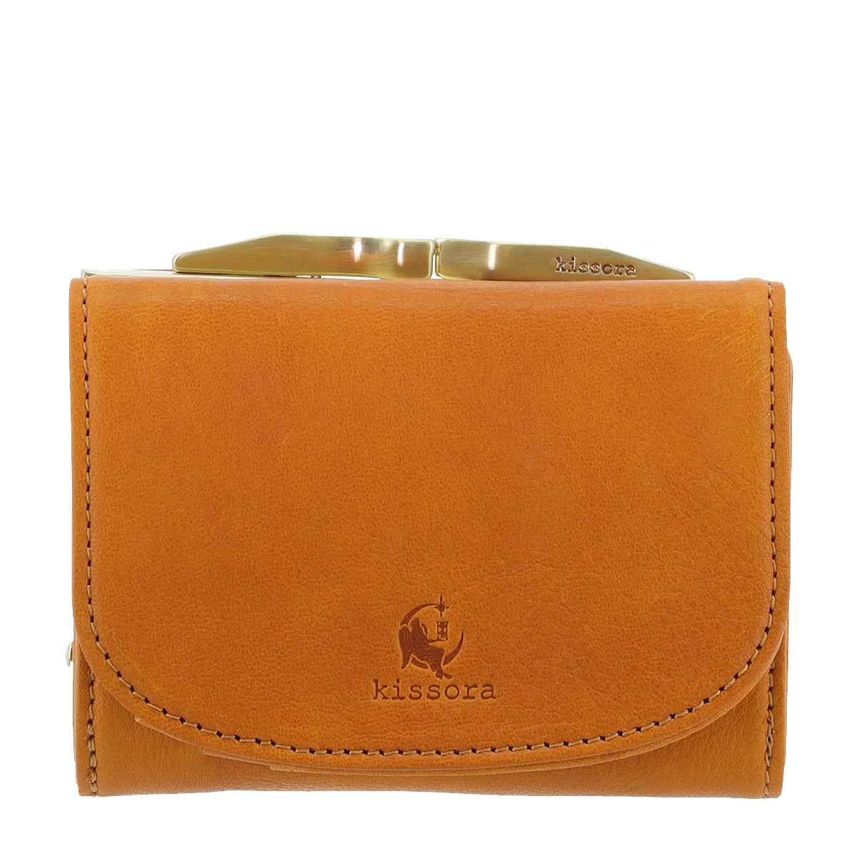 kissora キソラ 三つ折り財布 ベリッシマ KISP-007 ミニウォレット 口金 札入れ 小銭入れ 牛革 日本製 キャメル