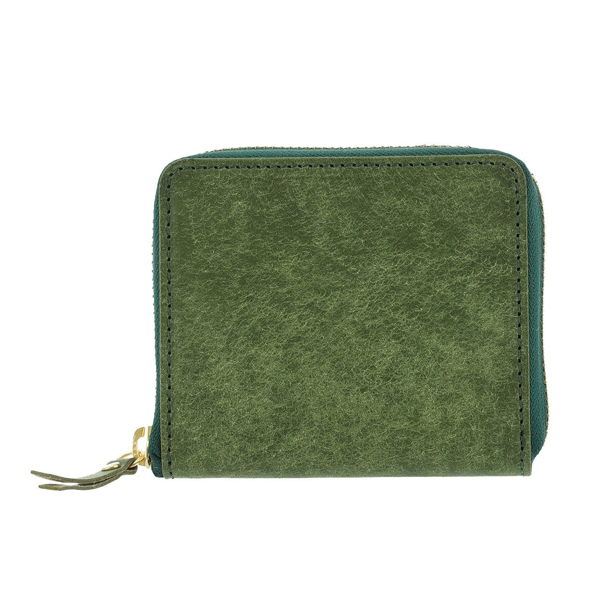 kissora キソラ 二つ折り財布 ラウンドファスナー ブエプロ ユニセックス KITM-022 BOX型小銭入れ 札入れ 牛革 日本製 グリーン