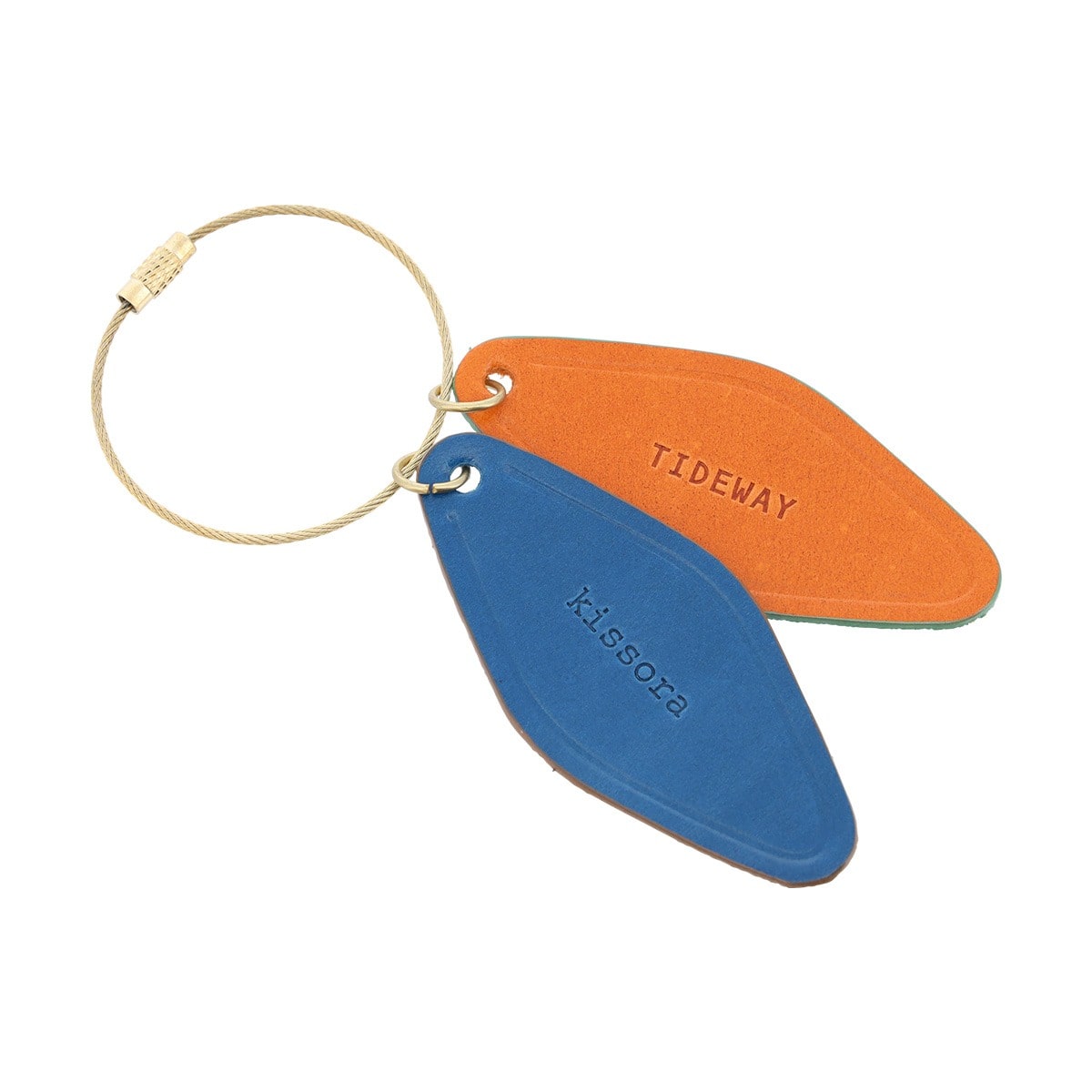 kissora キソラ Wネームワイヤーキーホルダー KITW-004 タイドウェイ ブルー