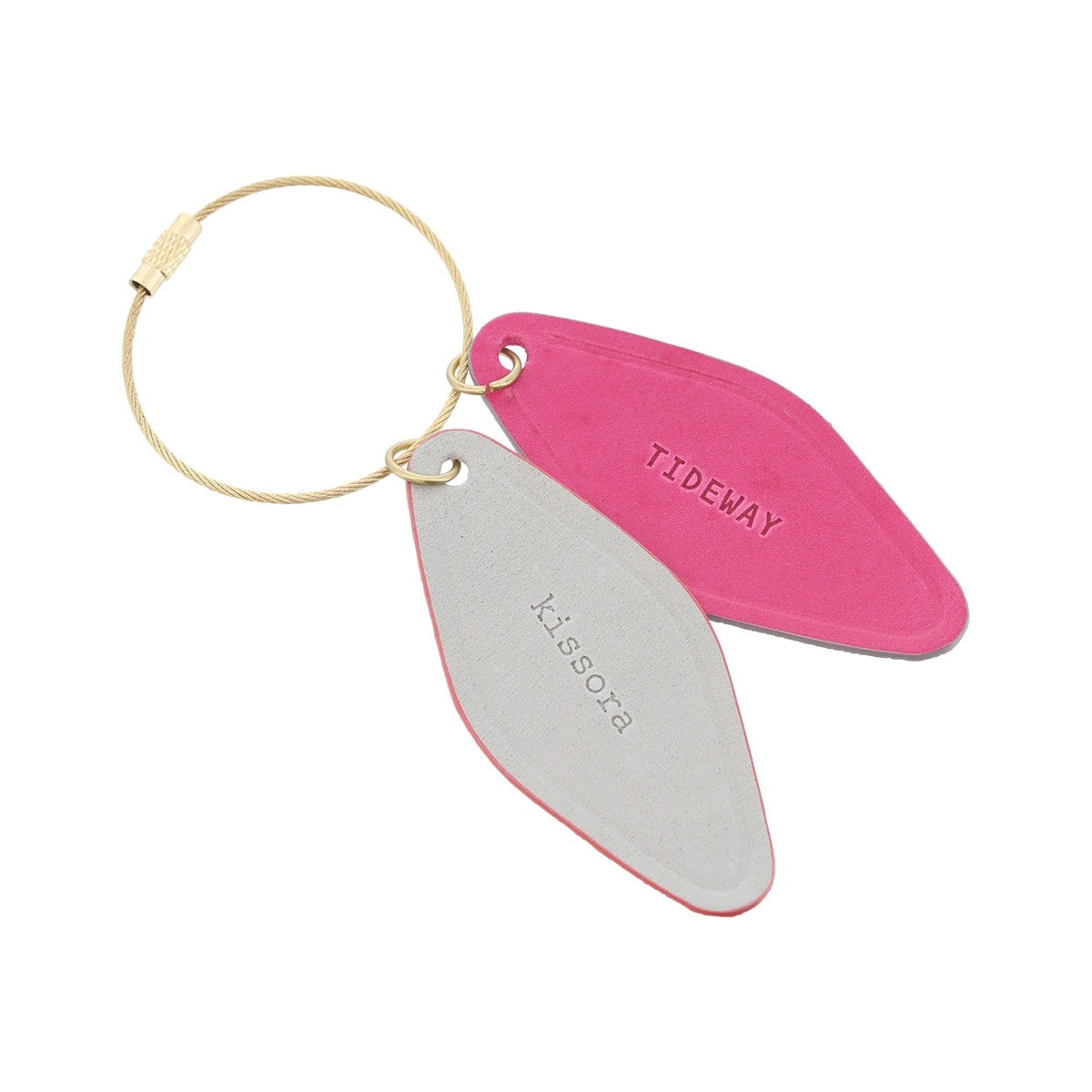 kissora キソラ Wネームワイヤーキーホルダー KITW-004 タイドウェイ ライトグレー