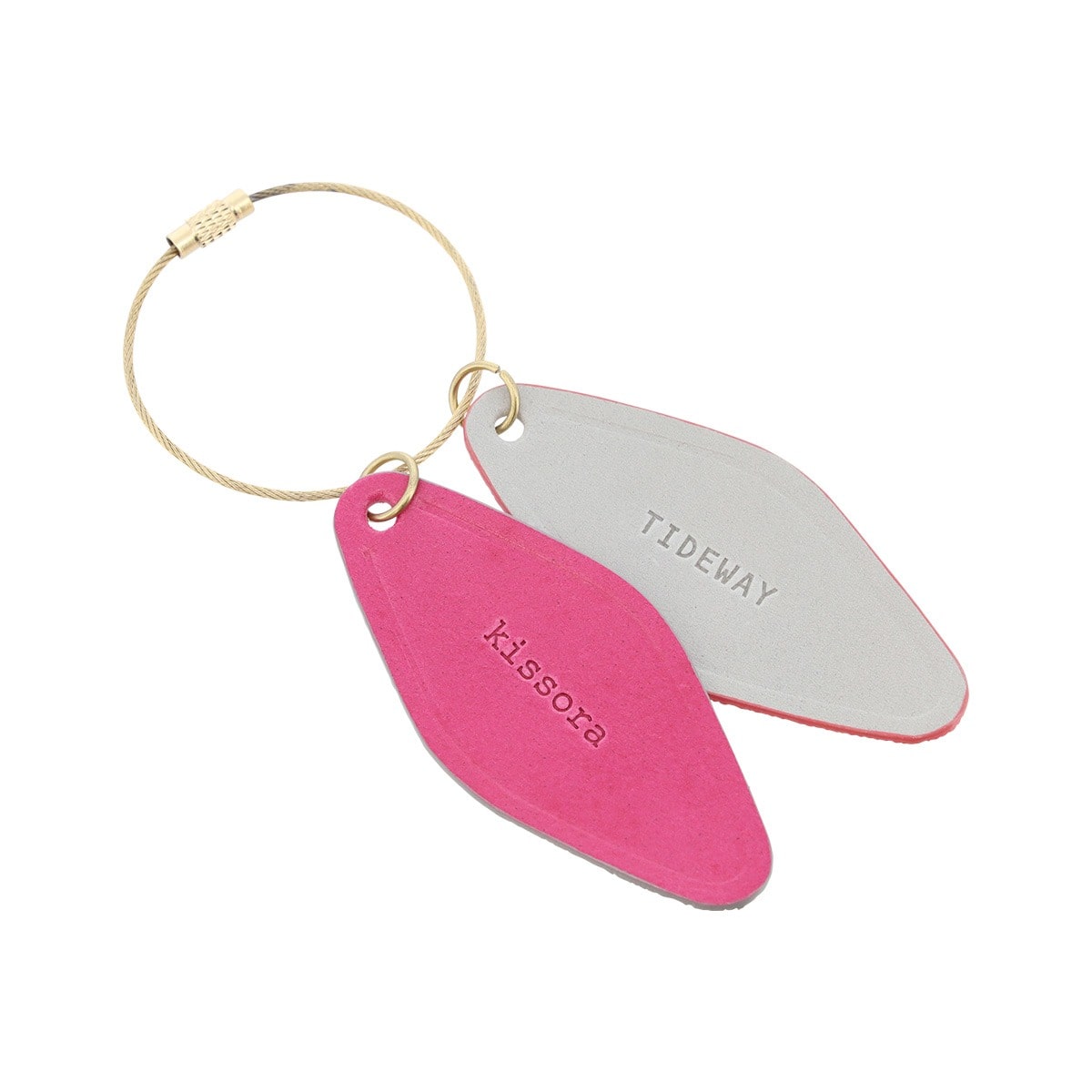 kissora キソラ Wネームワイヤーキーホルダー KITW-004 タイドウェイ ピンク
