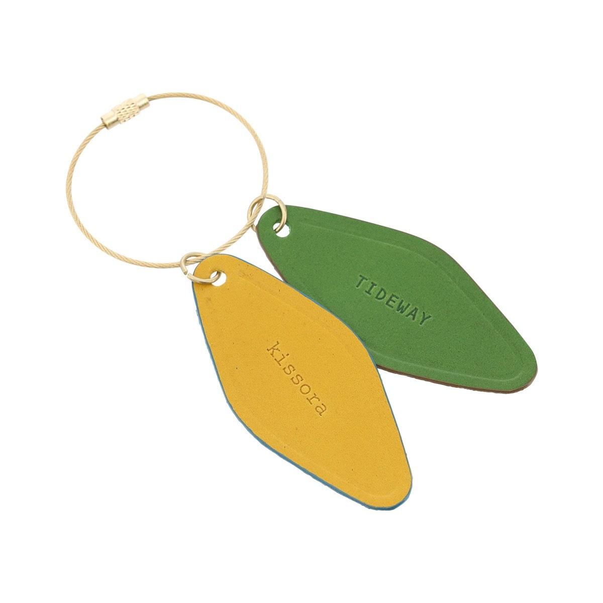 kissora キソラ Wネームワイヤーキーホルダー KITW-004 タイドウェイ イエロー